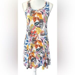 Donajo Tropical Leaf Print tenis dress